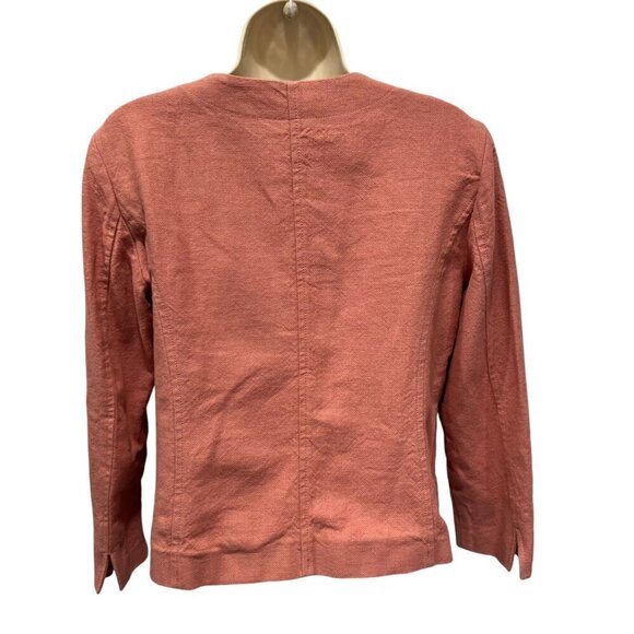 Loft Womens LInen Cotton Zip-Up Jacket Rose Pink Size 4 - Picture 2 of 8